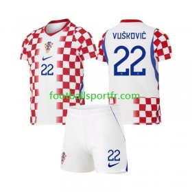 Tenue Croatie Luka Vuskovic 22 Enfant Domicile World Cup 2026 Maillot de Foot
